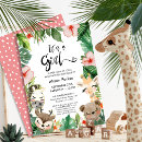 Search for jungle baby girl shower invitations Floral