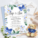 Search for sip and see baby boy shower invitations Blue