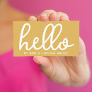 Search for casual business cards Large typography hello