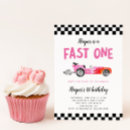 Search for race car 1st birthday invitations Race on over