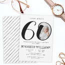 Search for 60th invitations Black and white