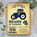 Search for blue tractor birthday invitations Farmer