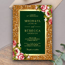 Search for hunter green and gold invitations Glitter