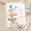 Search for white pumpkin birthday invitations Fall