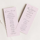 Search for lavender wedding programs Calligraphy script