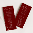 Search for burgundy wedding programs Calligraphy script