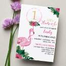 Search for flamingo 1st birthday invitations Hawaiian