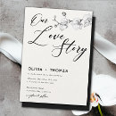 Search for our love story invitations Bride