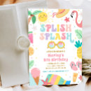Search for water slide birthday invitations Splish splash