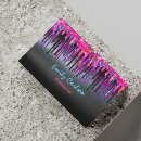Search for hot pink and black business cards Hair stylist