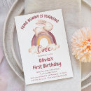 Search for some bunny is turning one 1st birthday invitations Watercolor