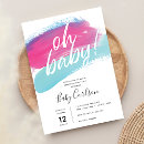 Search for oh gender reveal invitations Pink and blue