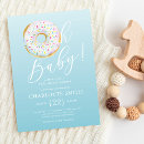 Search for blue doughnut baby shower invitations Modern