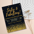 Search for black and gold 60th birthday invitations Golden