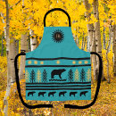 Search for black and turquoise aprons Aztec