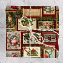 Search for vintage santa christmas wrapping paper Old world santa claus