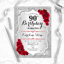 Search for red 90th birthday invitations Ninety