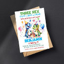 Search for 3 rex birthday invitations Cute