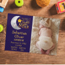 Search for moon birth announcement cards Blue
