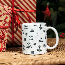 Search for modern black white christmas tree mugs Pattern