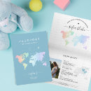 Search for blue modern map invitations Passport