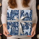Search for blue and white christmas wrapping paper Pattern