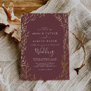 Search for wine and gold wedding invitations For her