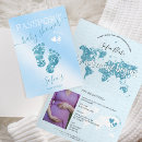 Search for boarding pass baby shower invitations Blue