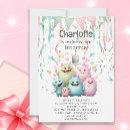 Search for little monster 1st birthday invitations Pink