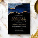 Search for blue and gold 50th birthday invitations Glitter