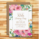 Search for watercolor 30th birthday invitations Flowers