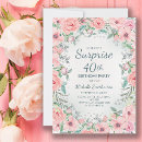 Search for girly 40th birthday invitations Blush pink watercolor floral