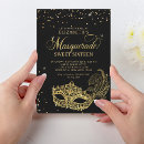Search for masquerade invitations Black and gold