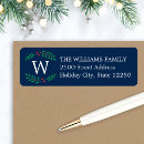 Search for navy blue return address labels Initial