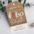 Search for 60th birthday gift tags Gold glitter