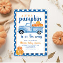Search for blue truck baby shower invitations Pumpkins