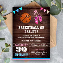 Search for basketball gender reveal invitations He or she