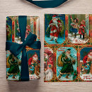 Search for gold santa wrapping paper Vintage christmas
