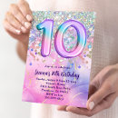 Search for 10th birthday invitations Rainbow