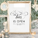 Search for open bar reception party drink menus Black and white