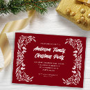 Search for family gathering christmas invitations Red and white