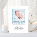 Search for boys photo christening invitations Blue