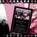 Search for pink black sweet 16 invitations 16th birthday party