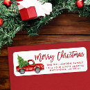 Search for mail truck return address labels Merry christmas
