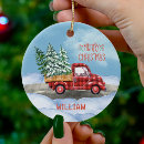 Search for red truck christmas tree decorations Vintage