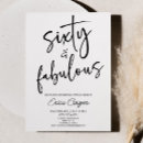 Search for elegant 60th birthday invitations Sixty and fabulous
