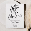 Search for fifty and fabulous 50th birthday invitations Elegant modern