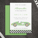 Search for green race car invitations Racing
