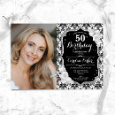 Search for black white damask invitations Feminine