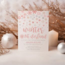Search for winter wonderland 1st birthday invitations Pink